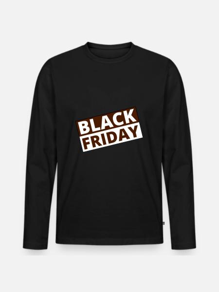 Black Friday - Männer Premium Bio Langarmshirt - Schwarz