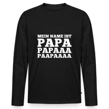 My name is dad - Men's Premium Organic Long Sleeve Shirt - black - Front - Nico (187cm)