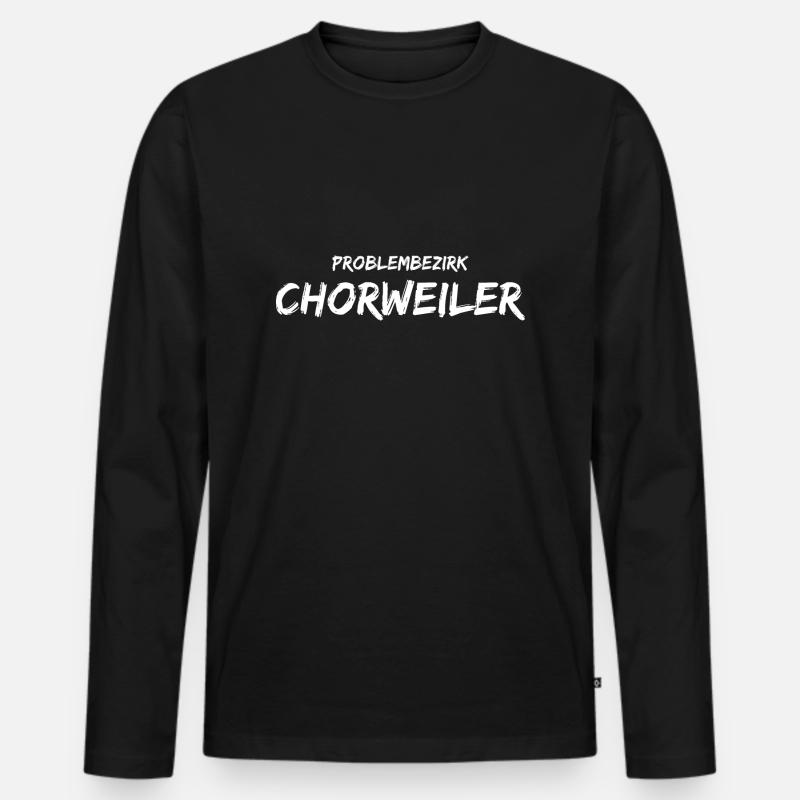 Problembezirk Chorweiler - Männer Premium Bio Langarmshirt - Schwarz