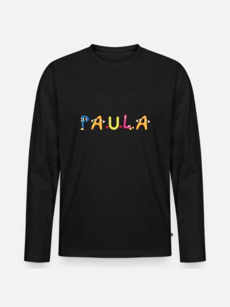 Paula - Männer Premium Bio Langarmshirt - Schwarz