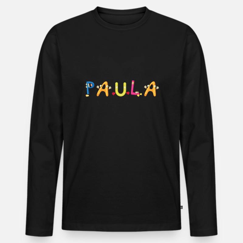 Paula - Männer Premium Bio Langarmshirt - Schwarz