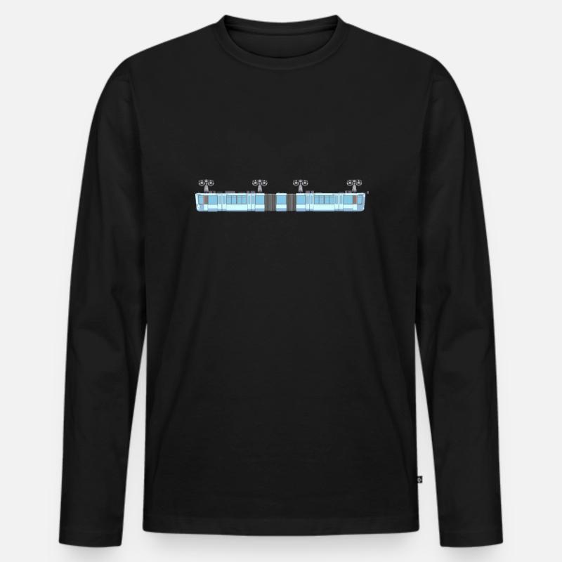 Schwebebahn lang - Männer Premium Bio Langarmshirt - Schwarz