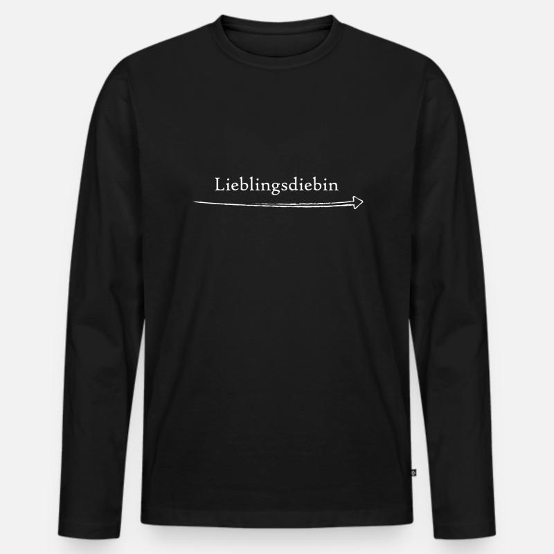 Lieblingsdiebin - Männer Premium Bio Langarmshirt - Schwarz