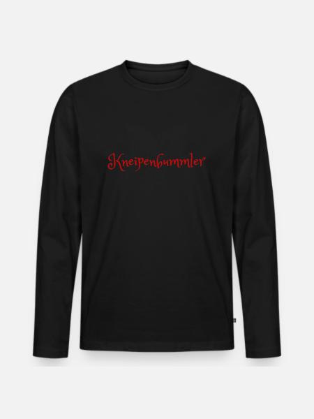 Kneipenbummler - Männer Premium Bio Langarmshirt - Schwarz