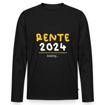 Rentner 2024 Ruhestand 2024 Der Countdown läuft - Männer Premium Bio Langarmshirt - Schwarz - Vorne - Nico (187cm)