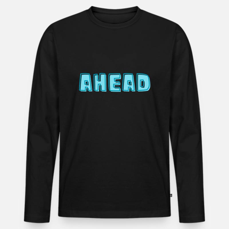 Ahead - Männer Premium Bio Langarmshirt - Schwarz