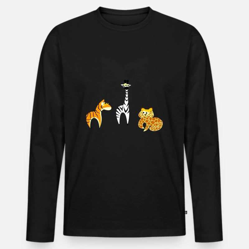 Zootiere - Männer Premium Bio Langarmshirt - Schwarz