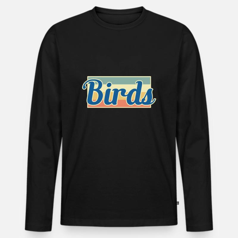 Vogel Vögel - Männer Premium Bio Langarmshirt - Schwarz