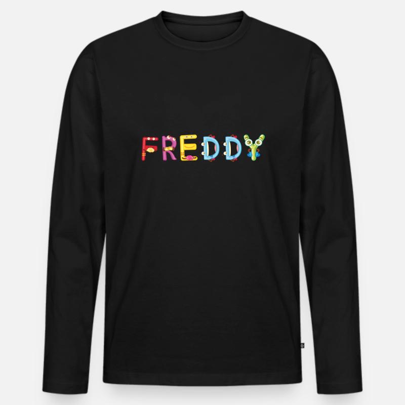 Freddy - Männer Premium Bio Langarmshirt - Schwarz