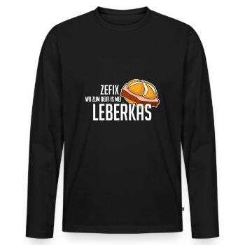 Phrase amusante Zefix où deifi is mei Leberkas - T-shirt manches longues Premium bio Homme - noir - Devant - Nico (187cm)