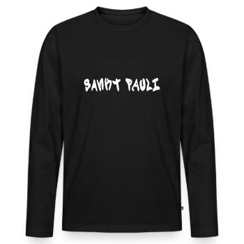 SANKT PAULI - Men's Premium Organic Long Sleeve Shirt - black - Front - Nico (187cm)