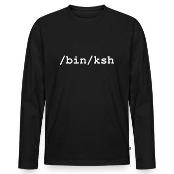 KornShell - /bin/ksh - T-shirt manches longues Premium bio Homme - noir - Devant - Nico (187cm)