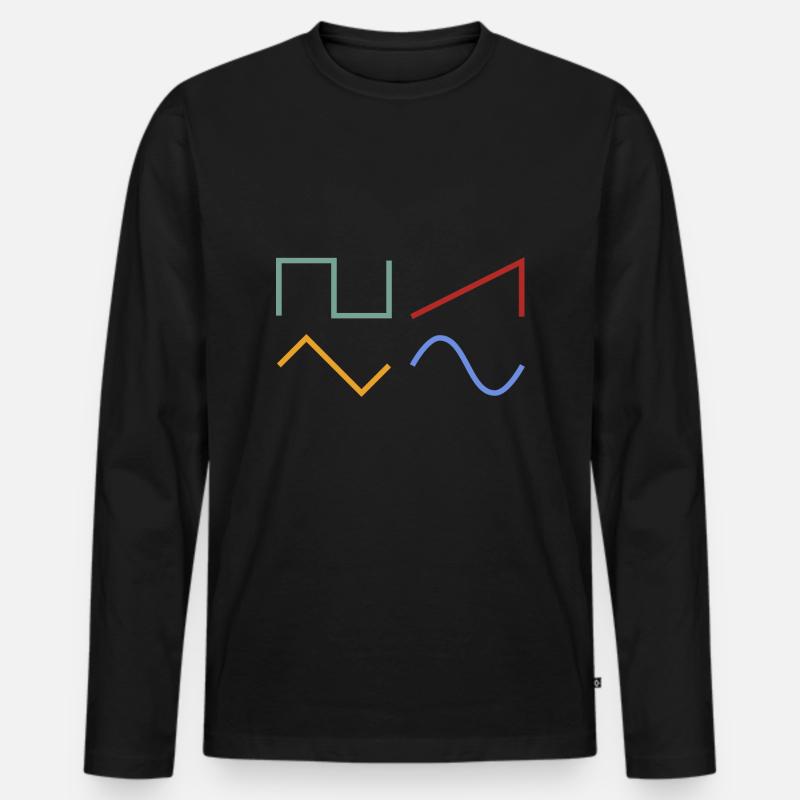 WAVEFORMS - Männer Premium Bio Langarmshirt - Schwarz