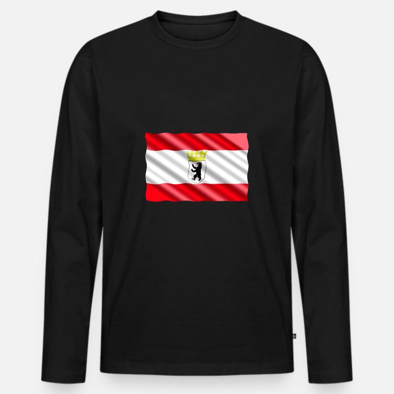 berlin - Männer Premium Bio Langarmshirt - Schwarz