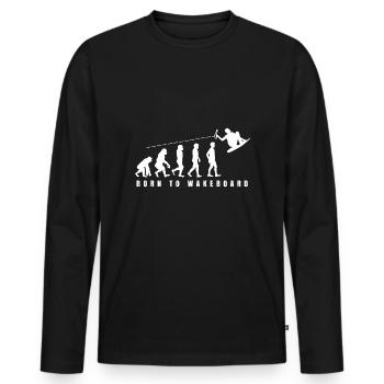 Wakeboarder Geschenk Wakeboard Wasserski - Männer Premium Bio Langarmshirt - Schwarz - Vorne - Nico (187cm)