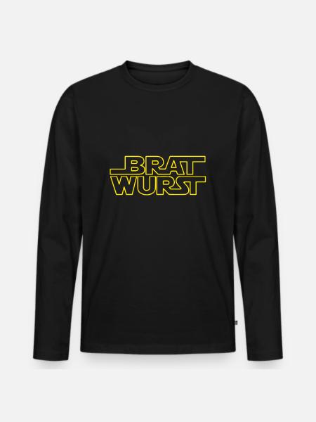 Bratwurst Science Fiction - Männer Premium Bio Langarmshirt - Schwarz