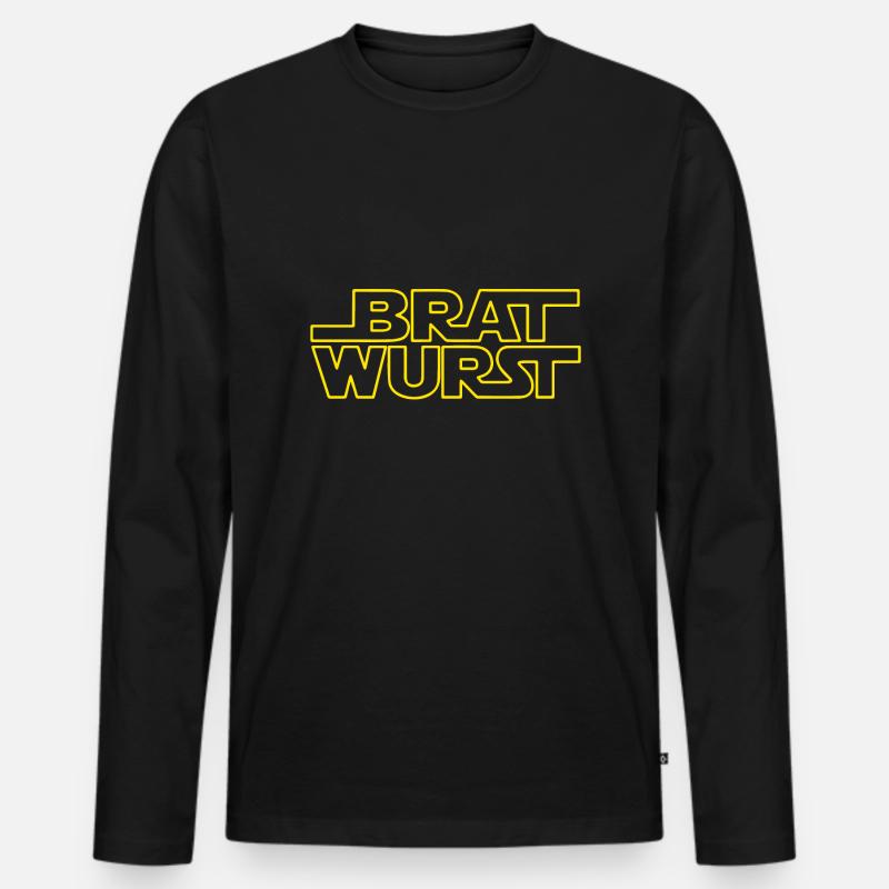 Bratwurst Science Fiction - Männer Premium Bio Langarmshirt - Schwarz
