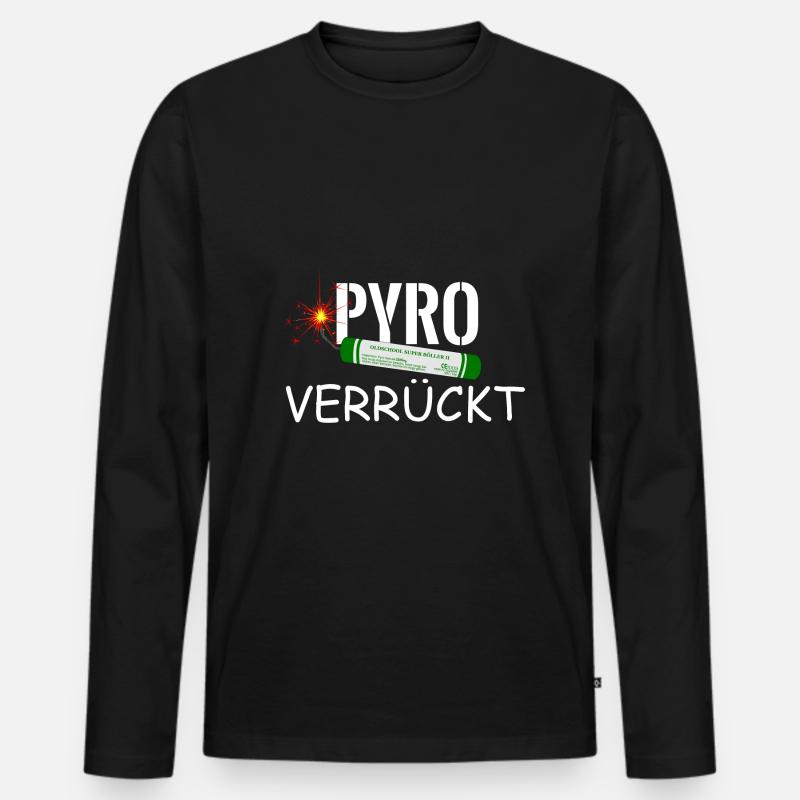 Pyro firework crazy - Men's Premium Organic Long Sleeve Shirt - black