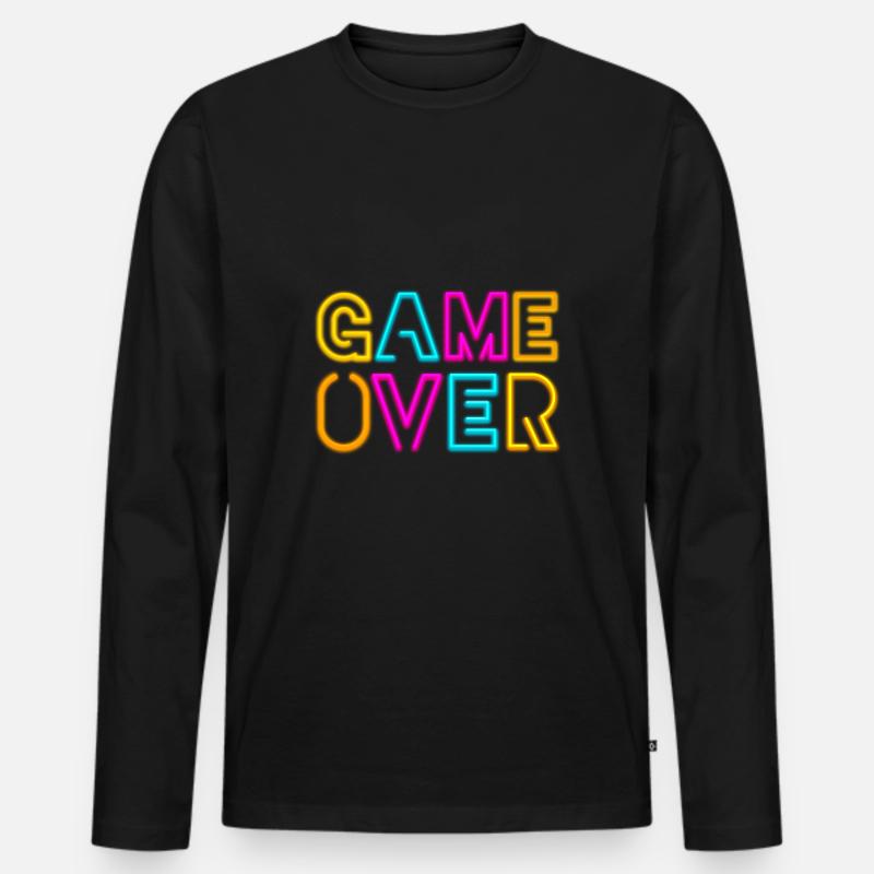 Game Over - Männer Premium Bio Langarmshirt - Schwarz