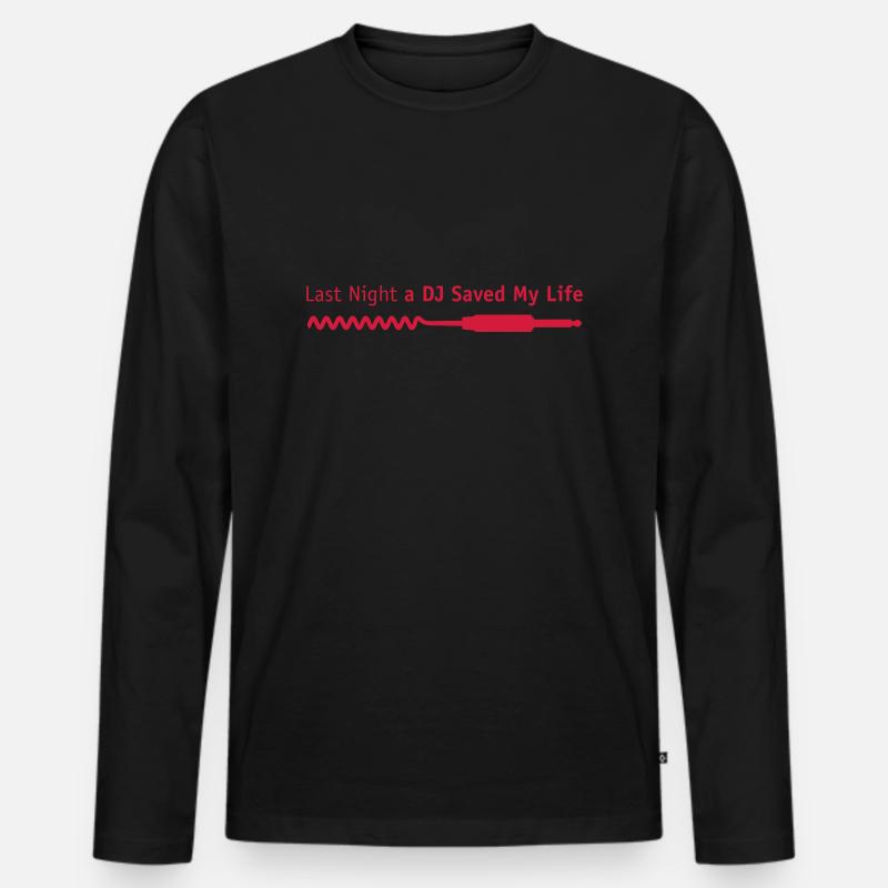 dj - Männer Premium Bio Langarmshirt - Schwarz