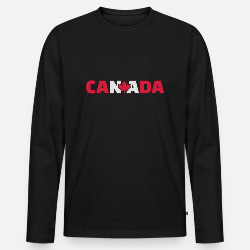 Kanada - Männer Premium Bio Langarmshirt - Schwarz