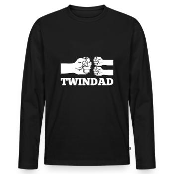 Zwillingspapa Vater Vatertag Faust Spruch - Männer Premium Bio Langarmshirt - Schwarz - Vorne - Nico (187cm)