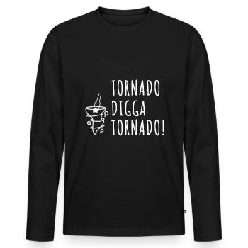 Tornado Digga Tornado - Männer Premium Bio Langarmshirt - Schwarz - Vorne - Nico (187cm)