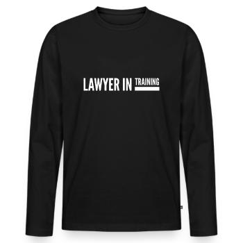 Lawyer In Training - Men's Premium Organic Long Sleeve Shirt - black - Front - Nico (187cm)