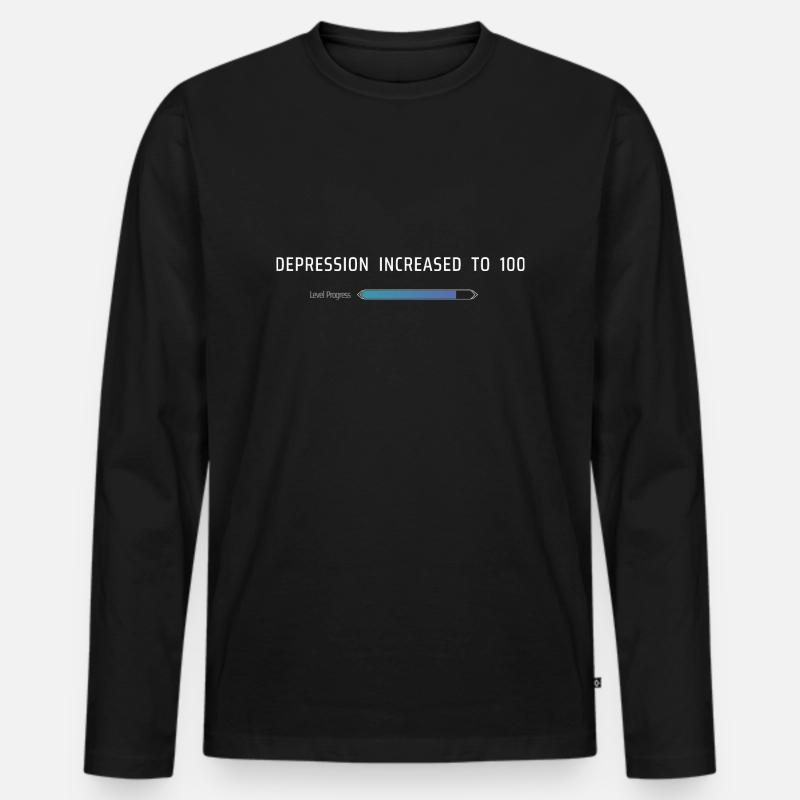 Dépression augmentée à 100 - T-shirt manches longues Premium bio Homme - noir