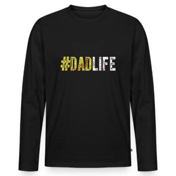 Papa Vie Softball Papa Baseball Sports Amoureux - T-shirt manches longues Premium bio Homme - noir - Devant - Nico (187cm)
