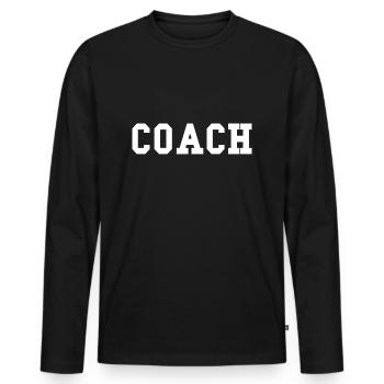 Coach Trainer Sport - Men's Premium Organic Long Sleeve Shirt - black - Front - Nico (187cm)