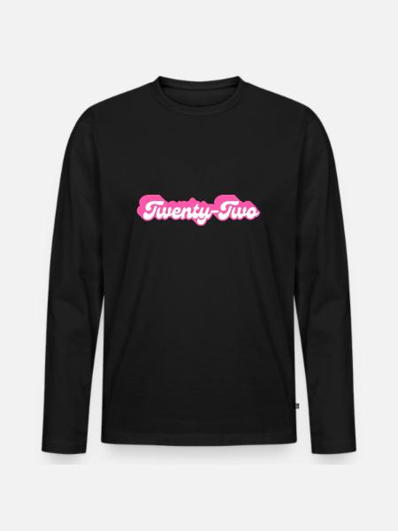 Twenty-Two Birthday - 22nd Birthday Retro Pink - Men's Premium Organic Long Sleeve Shirt - black