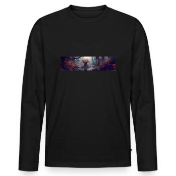 apocalypse world after mankind giant spider mutant - Men's Premium Organic Long Sleeve Shirt - black - Front - Nico (187cm)