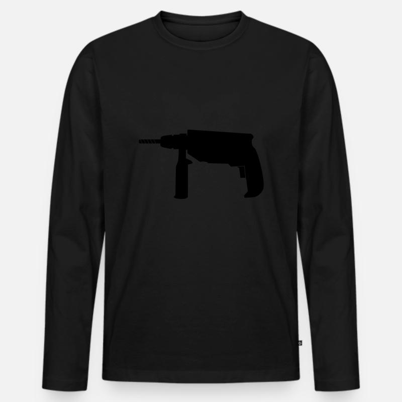 bohrer - Männer Premium Bio Langarmshirt - Schwarz