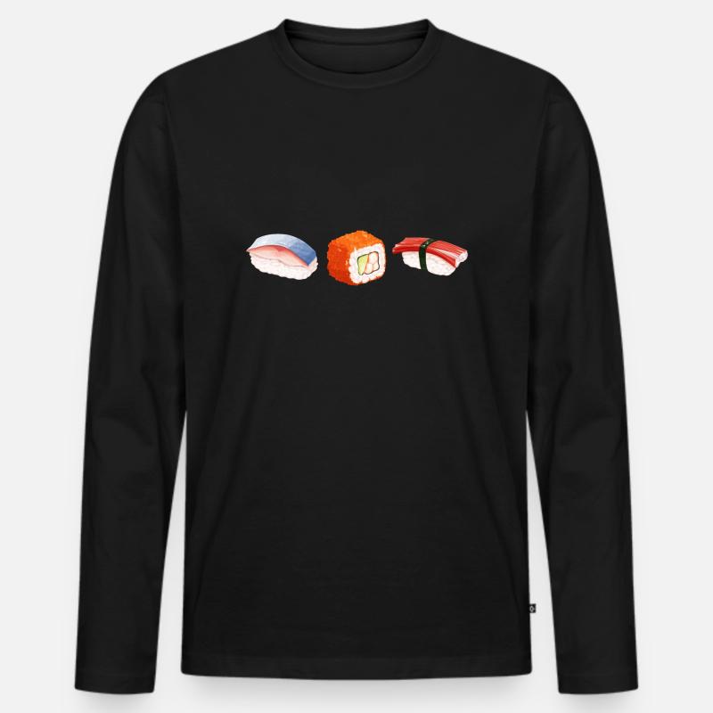 Sushi - Männer Premium Bio Langarmshirt - Schwarz