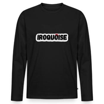Iroquois with Red Crest of Punk - Men's Premium Organic Long Sleeve Shirt - black - Front - Nico (187cm)