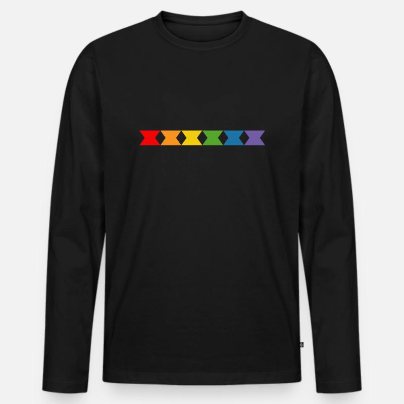 Regenbogen diabolo - Männer Premium Bio Langarmshirt - Schwarz