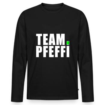 Pfefferminz Likör Pfeffi Vatertag Sauf - Männer Premium Bio Langarmshirt - Schwarz - Vorne - Nico (187cm)