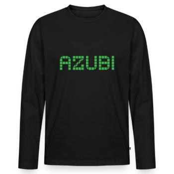 Azubi Tshirt 2 23 gruen - Männer Premium Bio Langarmshirt - Schwarz - Vorne - Nico (187cm)