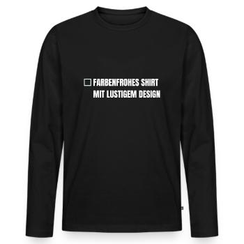 Farbenfrohes Shirt mit lustigem Design - Männer Premium Bio Langarmshirt - Schwarz - Vorne - Nico (187cm)