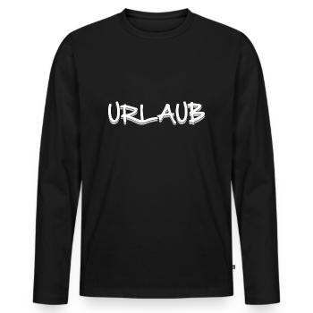 URLAUB - Männer Premium Bio Langarmshirt - Schwarz - Vorne - Nico (187cm)