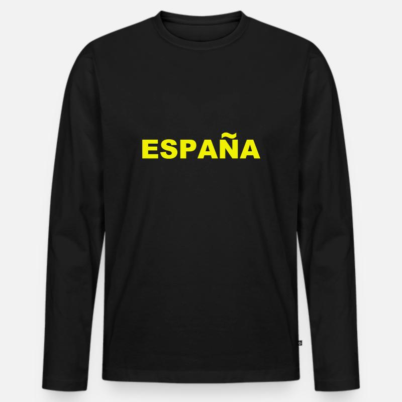 Espana - Spain - Spanien - Männer Premium Bio Langarmshirt - Schwarz
