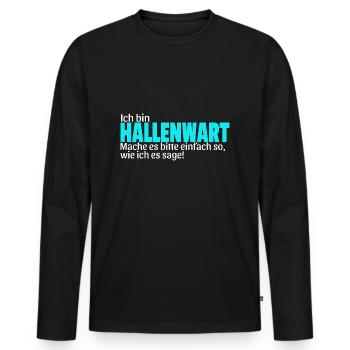 Hallenwart Gift Idea Saying funny Handball - Men's Premium Organic Long Sleeve Shirt - black - Front - Nico (187cm)