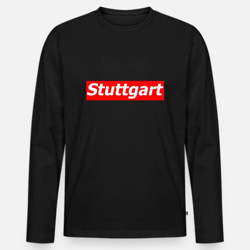 Stuttgart - Männer Premium Bio Langarmshirt - Schwarz