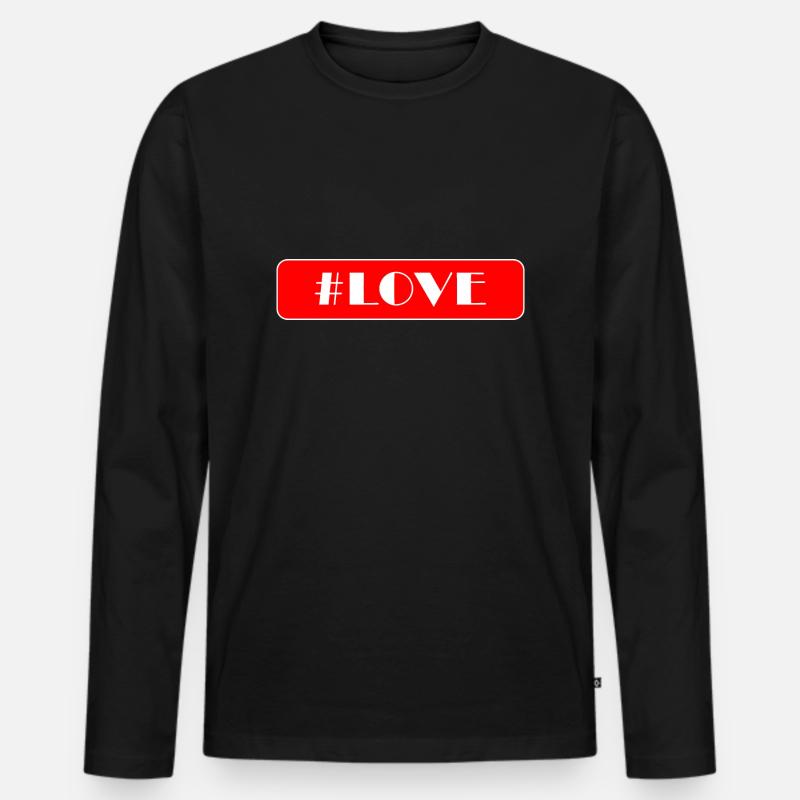 Liebestext - Männer Premium Bio Langarmshirt - Schwarz