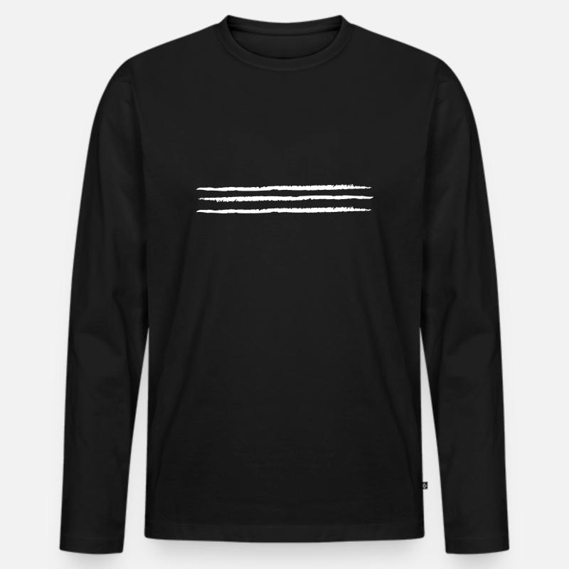 3 dirty lines - Vectorgraphic - Männer Premium Bio Langarmshirt - Schwarz