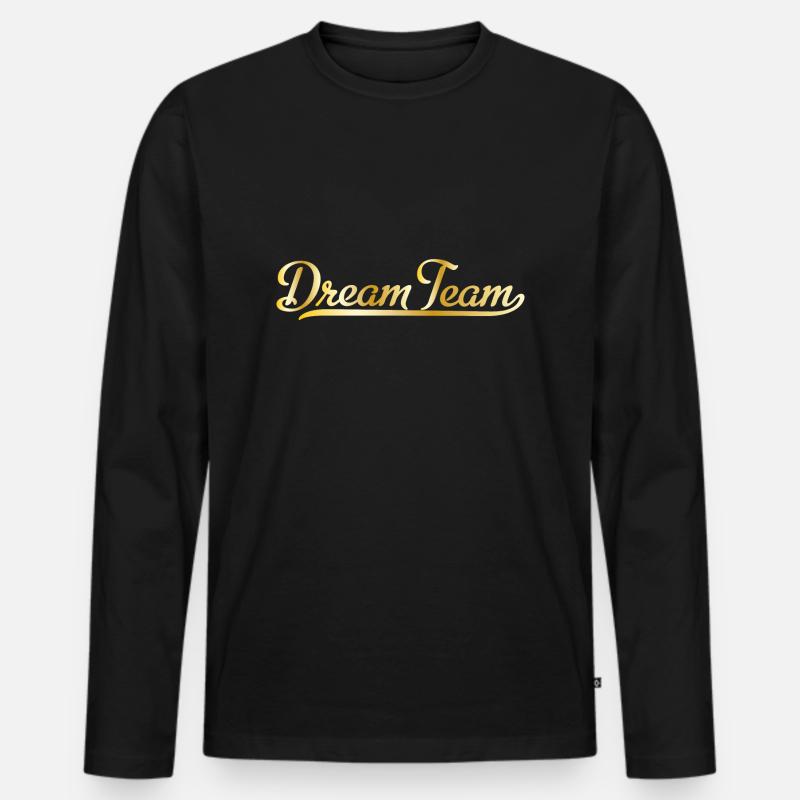 Dream Team - Männer Premium Bio Langarmshirt - Schwarz