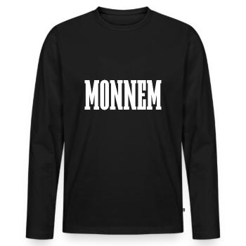 Mannheim - T-shirt manches longues Premium bio Homme - noir - Devant - Nico (187cm)