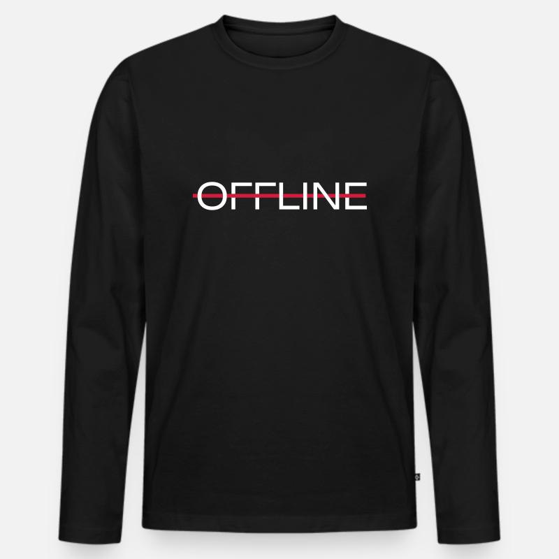 Ich bin offline - Männer Premium Bio Langarmshirt - Schwarz