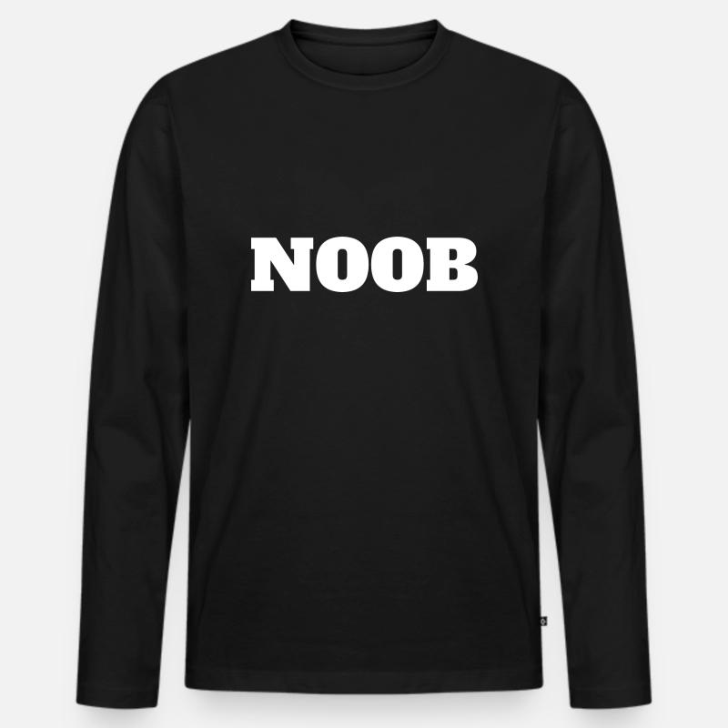 Noob - Männer Premium Bio Langarmshirt - Schwarz